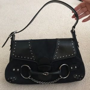 Authentic leather and canvas Gucci bag